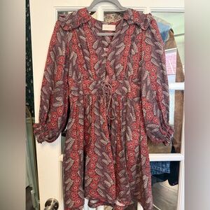 Zimmermann Bayou Corset Red and Purple Floral Dress